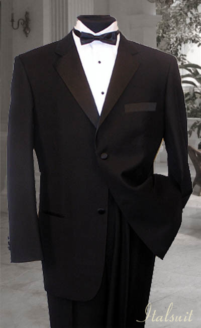 2 BUTTON MENS BLACK TUXEDO SUPER 150'S  ITALIAN WOOL