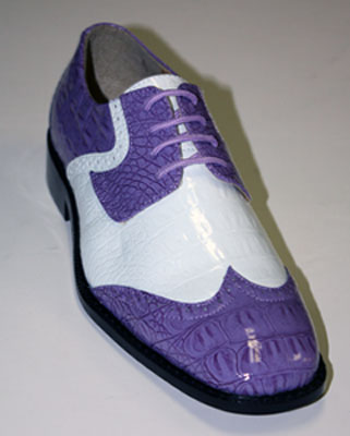 5955 MENS LAVENDER WITH WHITE LACE UP DRESS SHOES IT'S ONE OF A KIND. 