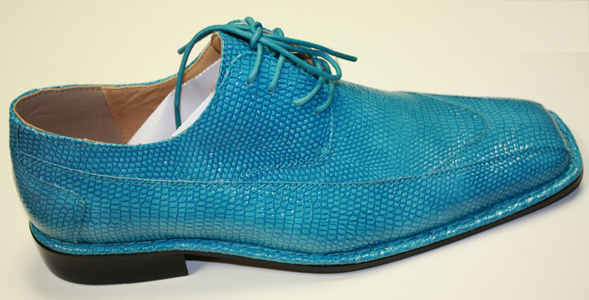 6039 MENS TURQUOISE LACE UP DRESS SHOES IT'S ONE OF A KIND