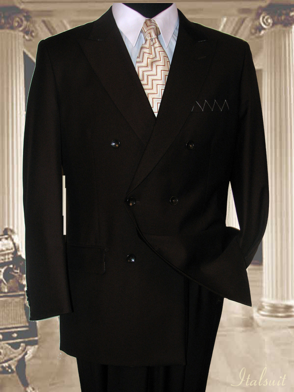 JPR-27 CLASSIC DOUBLE BREASTED SOLID COLOR BROWN MENS SUIT BY: TESSORI UOMO. SUPER 150'S EXTRA FINE ITALIAN WOOL HAND MADE