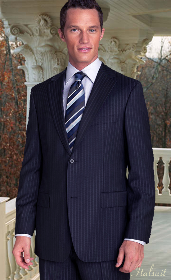 SNG-20 NAVY SUPER 150'S 2PC WOOL SUIT EXTRA FINE ITALIAN MADE.