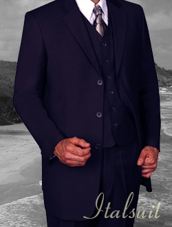 TSS-V3 NAVY  SUPER 150'S EXTRA FINE 100% ITALIAN WOOL SUIT HAND MADE WITH FRENCH PIPING