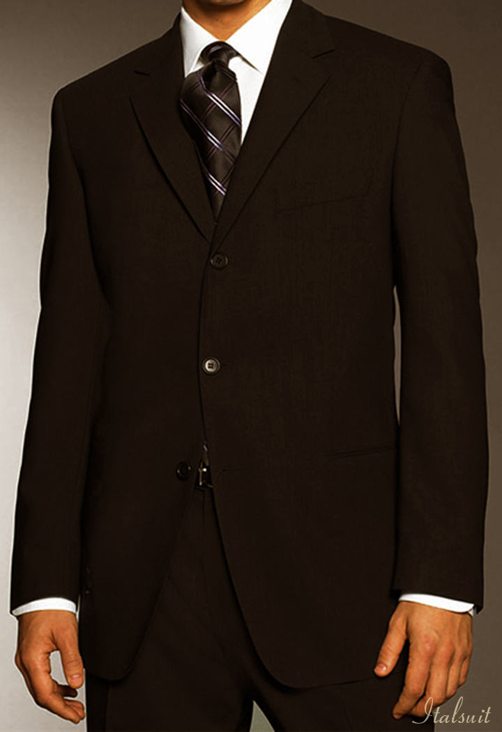 TSS-03 BROWN    SUPER 150'S 2PC WOOL SUIT EXTRA FINE ITALIAN MADE.