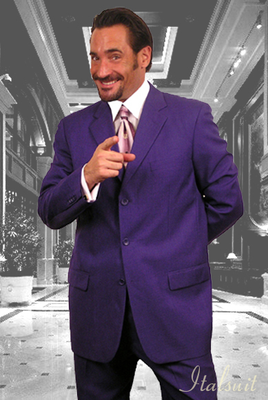 GIANNI PURPLE    SUPER 120'S EXTRA FINE ITALIAN 2PC WOOL SUIT.