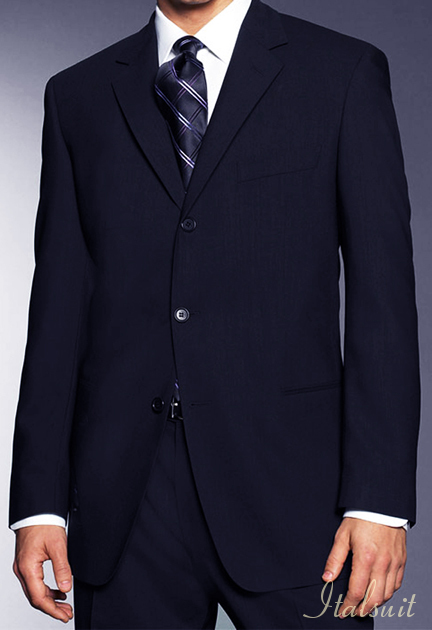 TSS-03 NAVY    SUPER 150'S 2PC WOOL SUIT EXTRA FINE ITALIAN MADE.