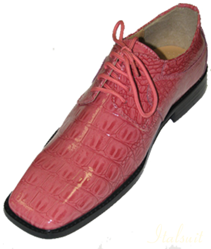 115738 MENS PINK LACE UP DRESS SHOES  