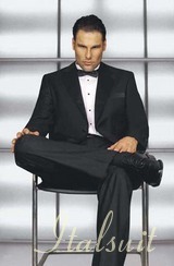 MENS BLACK 3 BUTTON TUXEDO SUPER 150'S EXTRA FINE ITALIAN WOOL