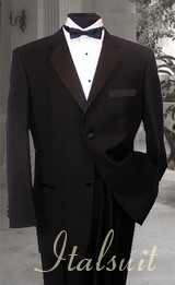 2 BUTTON MENS BLACK TUXEDO SUPER 150'S  ITALIAN WOOL
