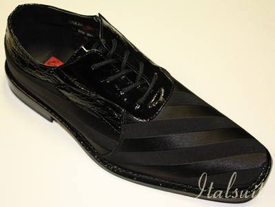 5855 MENS BLACK LACE UP DRESS SHOES WITH TONE ON TONE  DESIGN
