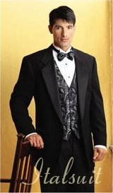 SUPER 150'S 1 BUTTON MENS BLACK TUXEDO EXTRA FINE WITH FRENCH PIPING