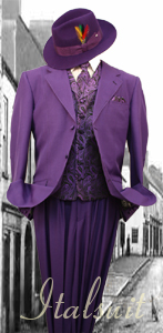 HARVEY-101 PURPLE 3PC FASHION ZOOT SUIT AS SEEN IN GQ MAGAZINE 