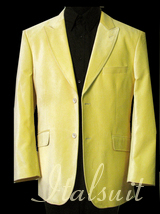 LB-313 SOLID YELLOW SUPER 150'S VELVET SPORT COAT THIS JACKET IS A WINNER 2 BUTTON WITH BACK VENT.
