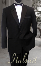 NICE 1 BUTTON MENS BLACK TUXEDO SUPER 150'S ITALIAN EXTRA FINE WOOL
