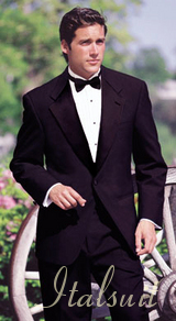 CLASSIC 1 BUTTON MENS BLACK TUXEDO. SUPER 150'S FRENCH CUT EXTRA FINE WOOL.