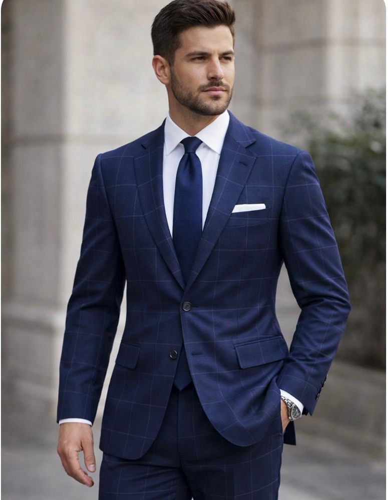 STATEMENT 2PC ITALIAN WOOL SUIT. SUPER 200'S MODERN FIT. FLAT