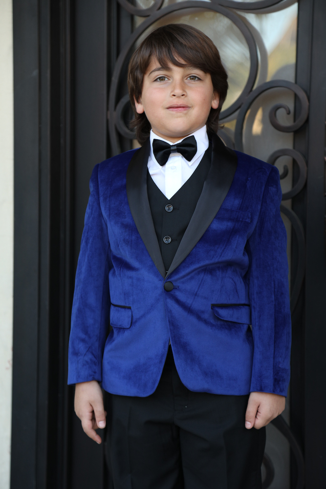 B-VELVET SAPPHIRE 5PC SUIT SHIRT,BOWTIE & VEST FOR KIDS 