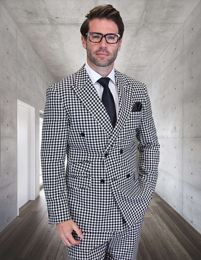 2PC ITALIAN SUPER 200'S WOOL SUIT. MODERN FIT FLAT FRONT PANTS 