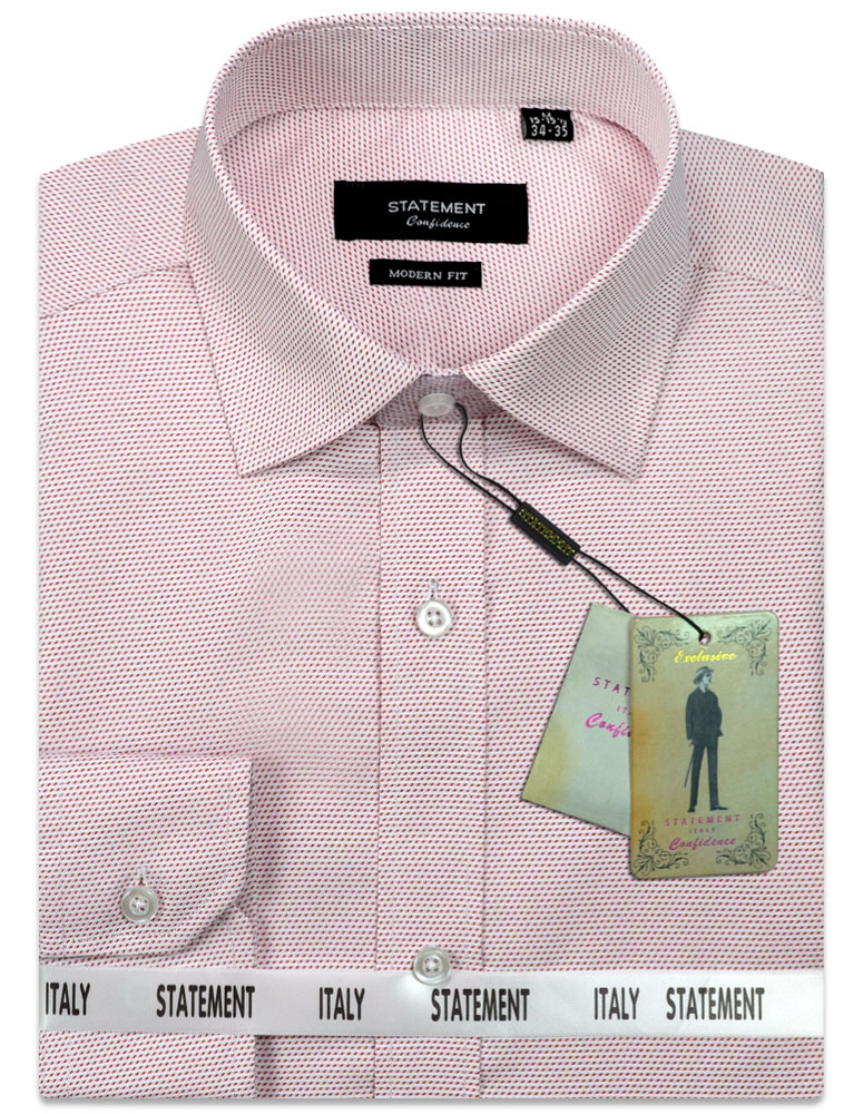 RED PIN DOT COTTON DRESS SHIRT 