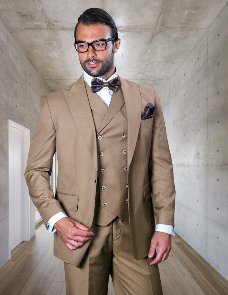 Men's Two Button Suit - Camel ~ Khaki