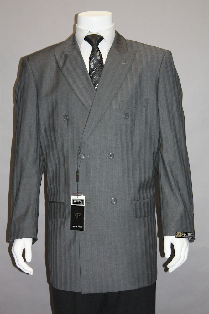 TS-32 CHARCOAL TONE ON TONE STRIPE SPORT COAT IT'S ONE OF A KIND SUPER 150'S FOR ALL OCCASION.  