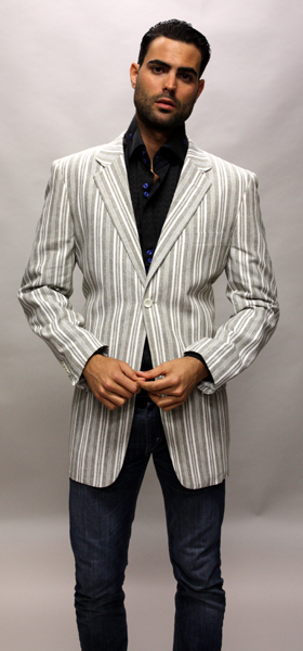 JC-37 GRAY 100% LINEN SPORT COAT 2 BUTTON A MUST HAVE JACKET.