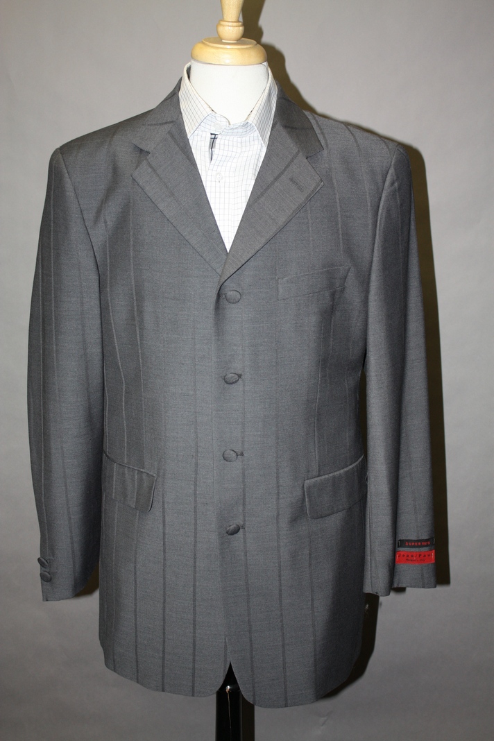 JP-22 CHARCOAL 4 BUTTON SPORT COAT HAND MADE ONE OF A KIND WITH COVERED BUTTON 