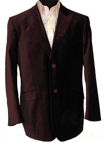 LB-313 SOLID BROWN VELVET SPORT COAT THIS JACKET IS A WINNER 2 BUTTON.