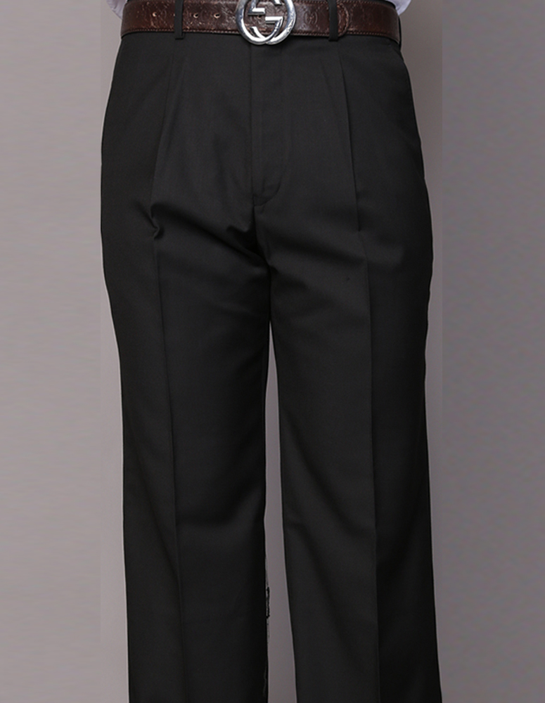 Charcoal Pleated Dress Pants Regular Fit Super 150'S Italian Wool Fabric Kleding Gender-neutrale kleding volwassenen Broeken 
