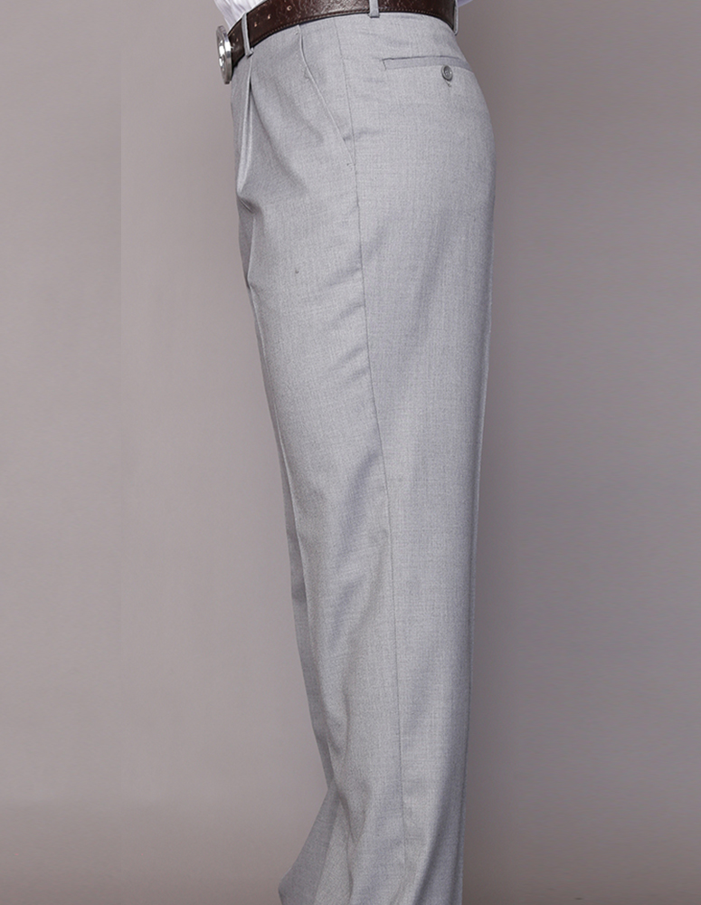 WHITE WIDE LEG DRESS PANTS REGULAR FIT SUPER 150'S ITALIAN WOOL FABRIC ::  MEN'S DRESS PANTS :: ITALSUIT