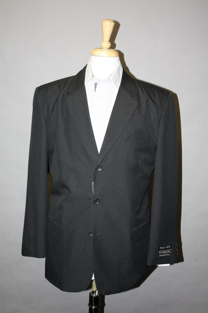 PT-120 BLACK 3 BUTTON SPORT COAT HAND MADE ONE OF A KIND  
