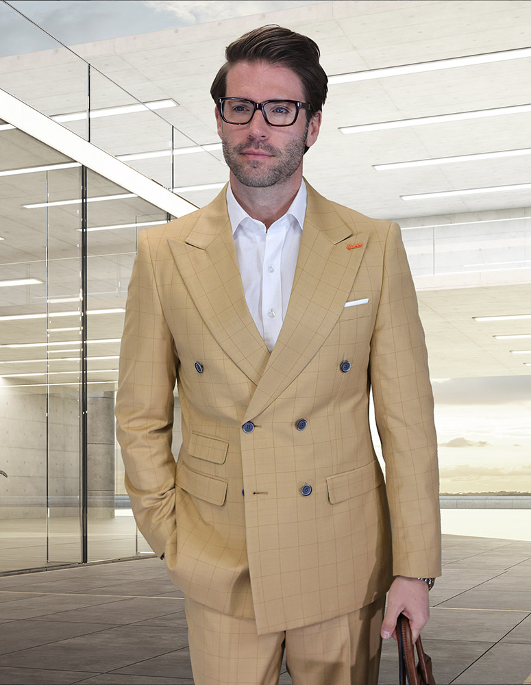 STATEMENT CONFIDENCE SUPER 200'S ITALIAN WOOL DOUBLE BREASTED SUIT  