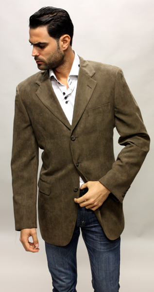 SU-100 BROWN SUDE FEEL SPORT COAT THIS JACKET IS A WINNER 3 BUTTON WITH BACK VENT.