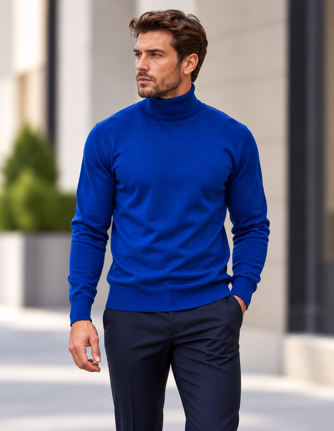 ROYAL MODERN FIT TURTLE NECK. WOOL & CASHMERE   