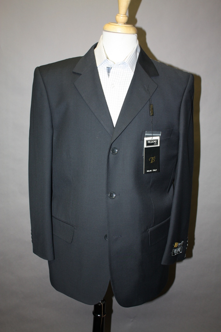 TS-03 CHARCOAL 3 BUTTON SPORT COAT HAND MADE ONE OF A KIND 