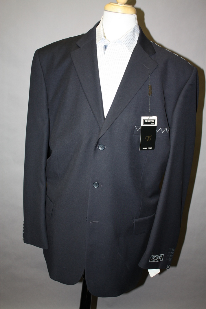 TS-03 NAVY 3 BUTTON SPORT COAT HAND MADE ONE OF A KIND  