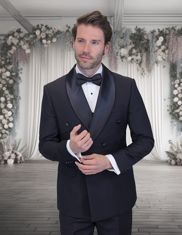 STATEMENT SHAWL LAPEL DOUBLE BREASTED TUXEDO