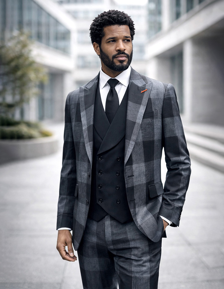 STATEMENT 3PC SUIT SUPER 200'S ITALIAN WOOL AND CASHMERE. MODERN