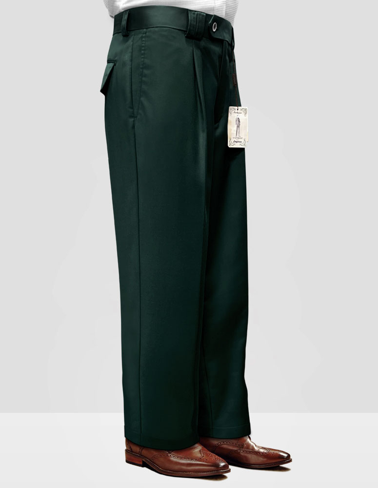 HUNTER  WIDE LEG DRESS PANTS REGULAR FIT SUPER 150'S ITALIAN WOOL FABRIC  