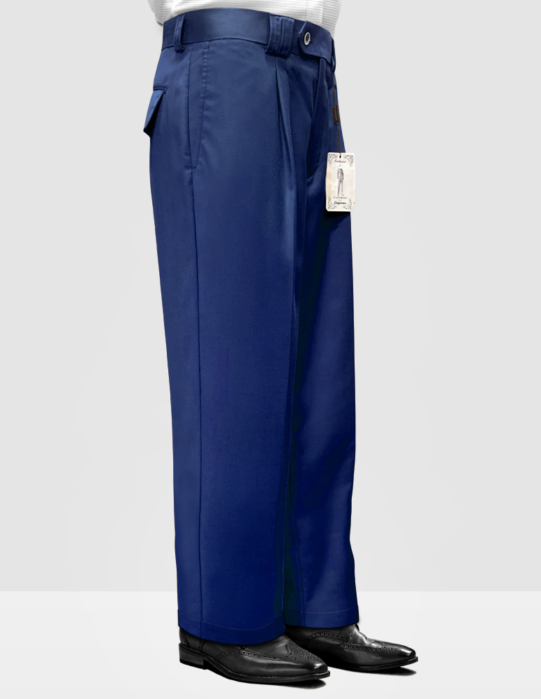 SAPPHIRE WIDE LEG DRESS PANTS REGULAR FIT SUPER 150'S ITALIAN WOOL FABRIC  