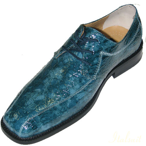 165759 MENS TEAL LACE UP DRESS SHOES  