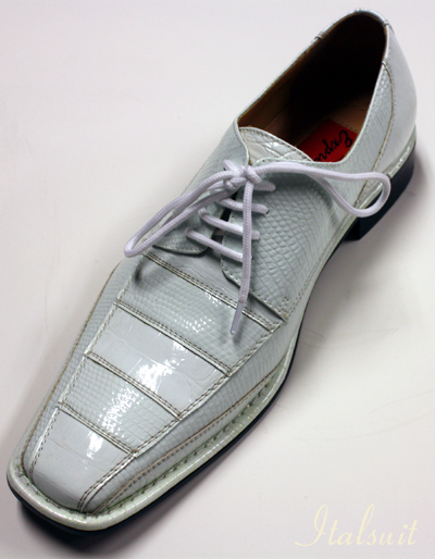5946 MENS WHITE LACE UP DRESS SHOES IT'S ONE OF A KIND 