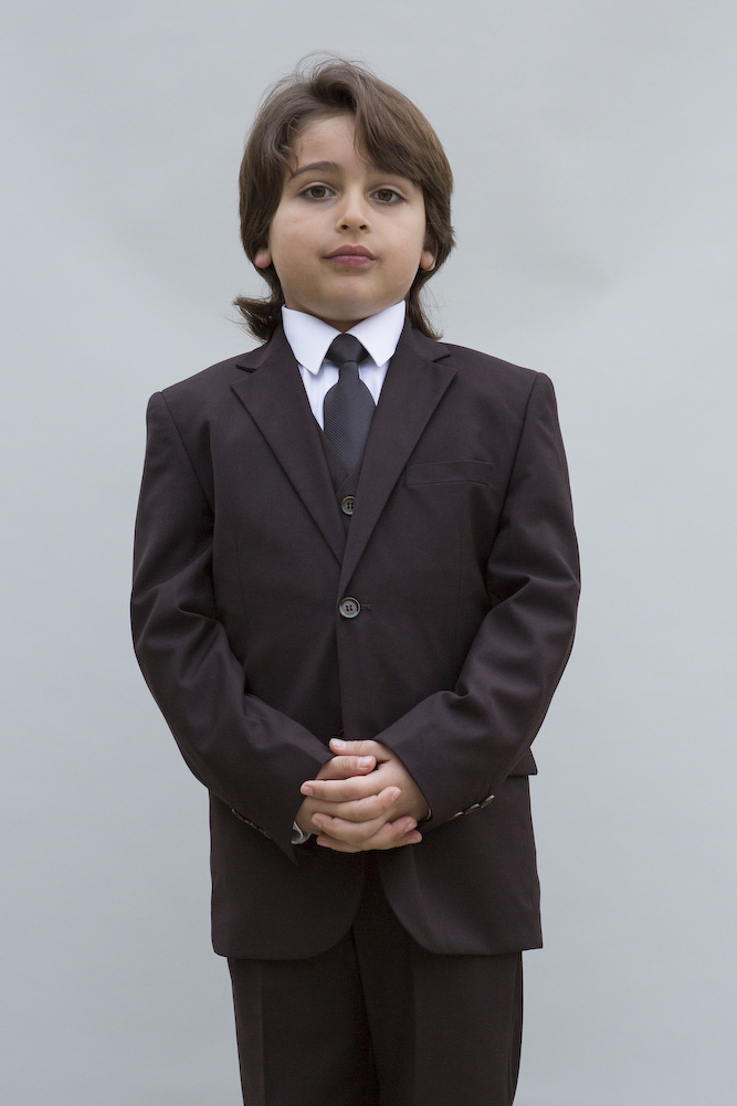 B-100 BROWN 5PC SUIT WITH VEST, SHIRT & TIE FOR KIDS  