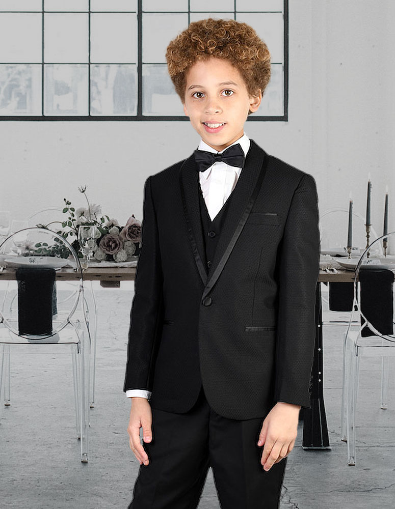 Boys 4 Piece Suits Sebastine Le blanc Boys Suit Black Italian Suit Age 8