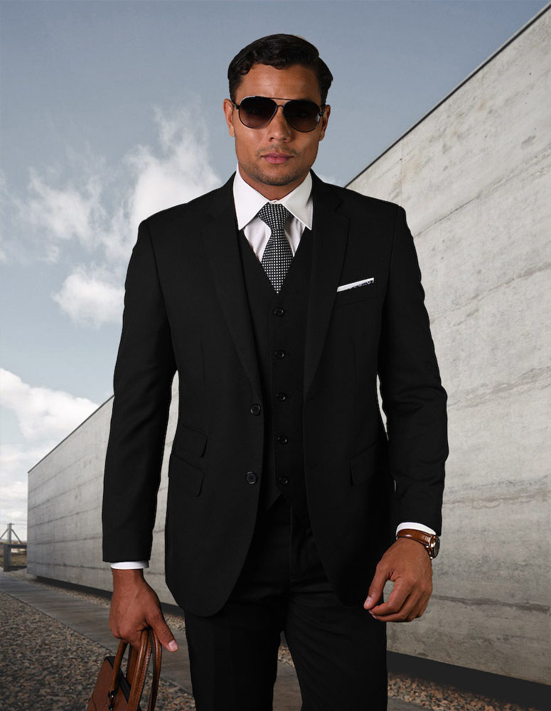 ITALIAN STYLE SLIM FIT MEN'S SUIT BLACK – Italian Vega™