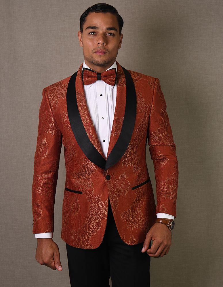  High quality fancy Italian woven jacket with with matching bow tie  