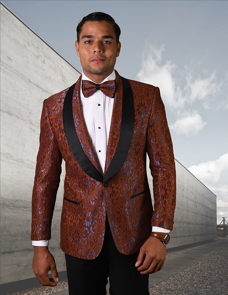  High quality fancy Italian woven jacket with with matching bow tie