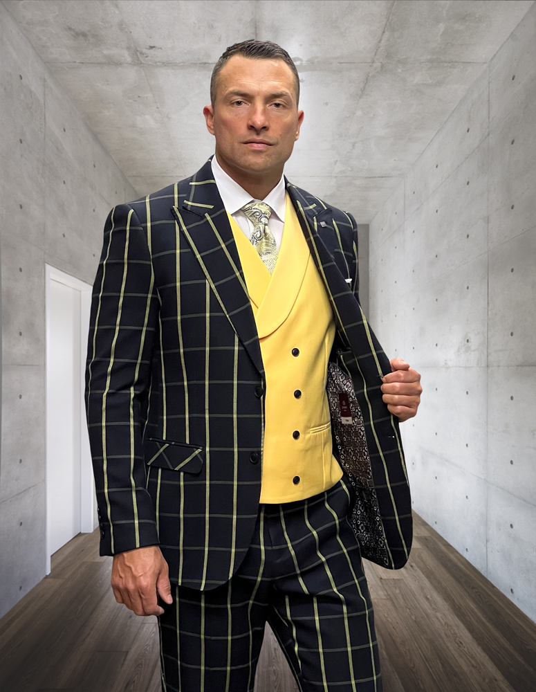 Dusky Yellow Single Breasted Notch Lapel Blazer Suit – Tumuh