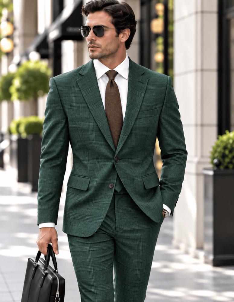 STATEMENT 2PC ITALIAN WOOL SUIT. SUPER 200'S. MODERN FIT FLAT FRONT PANTS 