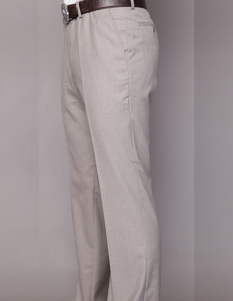 TAN ITALIAN FLAT FRONT MENS WOOL DRESS PANTS HAND TAILORED 