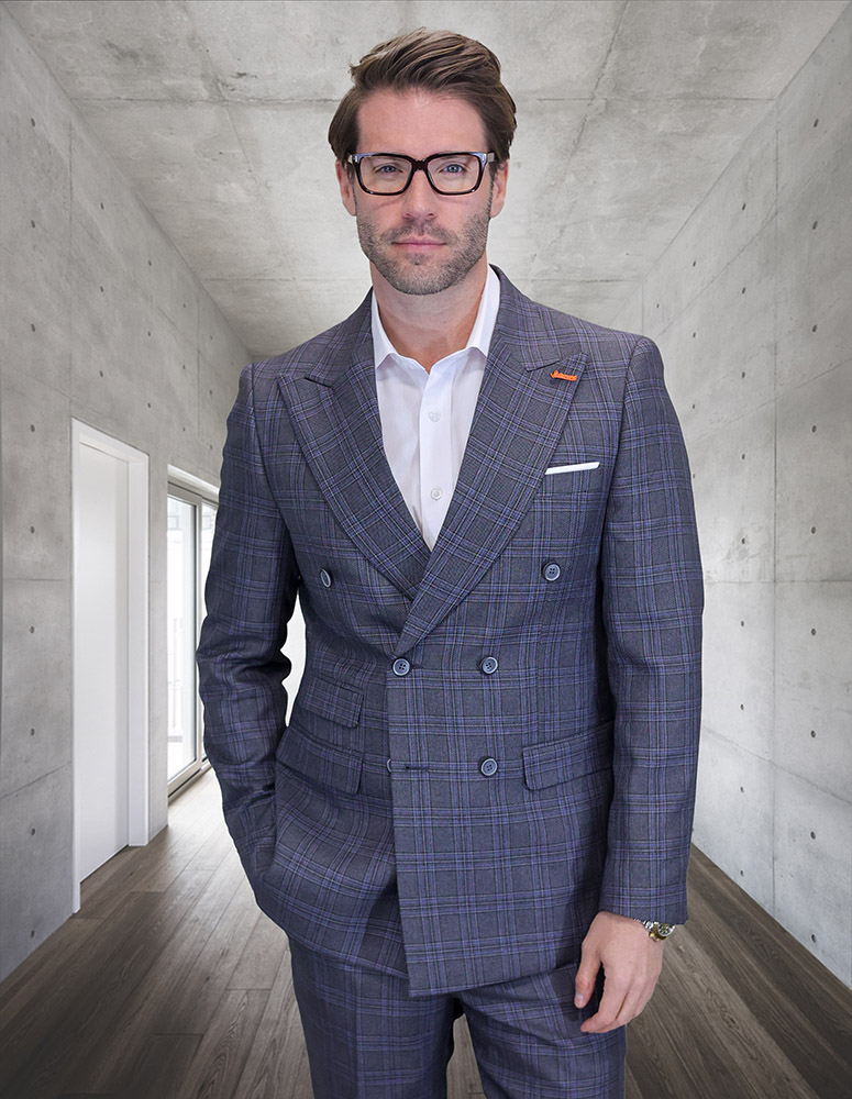 STATEMENT CONFIDENCE SUPER 200'S ITALIAN WOOL DOUBLE BREASTED SUIT